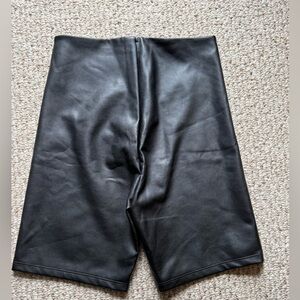 Abercrombie & Fitch Black Faux Leather Biker Shorts
